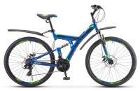 27,5" Stels 2021 Focus MD 21sp  V010  19" Синий/Неон/Зеленый